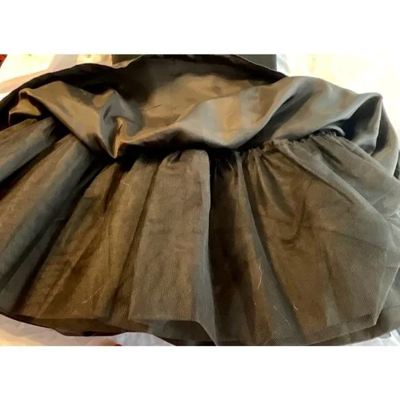 Morton Myles Gorgeous Black Vintage Dress Bows Rhinestones Size 10 Short Sleeve - Picture 7 of 14